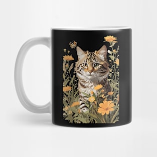 Tabby Cat chasing Butterfly Mug